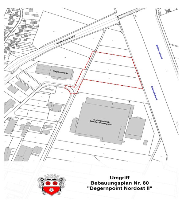 Grossansicht in neuem Fenster: Umgriff Bebauungsplan Nr. 80 Degernpoint Nordost II