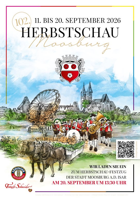 Web Stadt Moosburg Herbstschau 2026 Poster+QR
